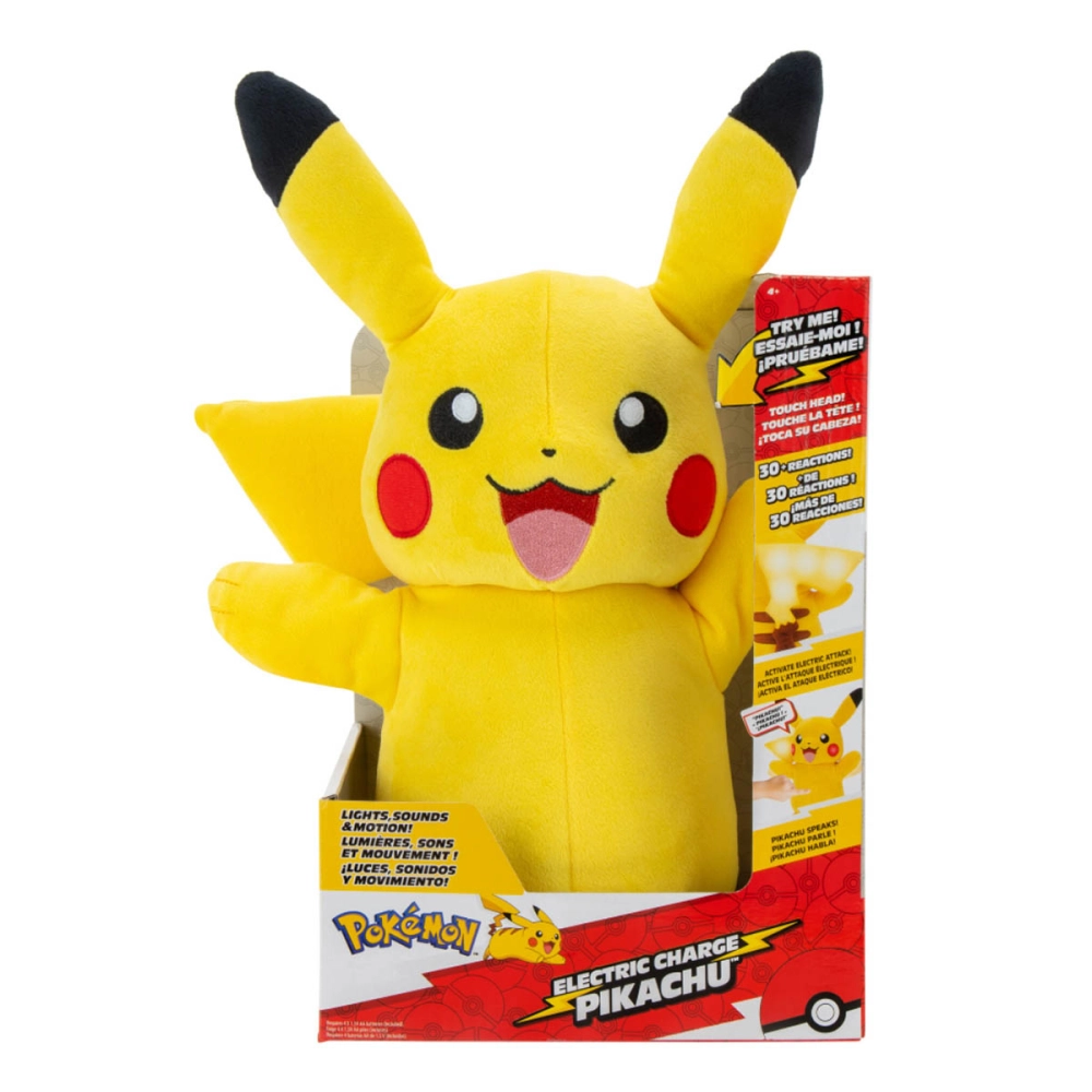 Pokemon - Pelúcia De Luxo Pikachu De 35Cm Com Luz E Som
