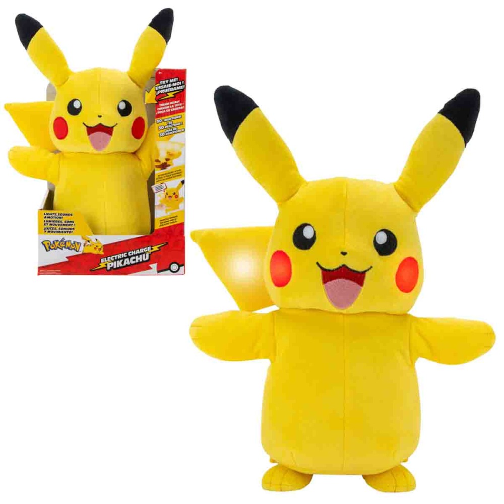 Pokemon - Pelúcia De Luxo Pikachu De 35Cm Com Luz E Som