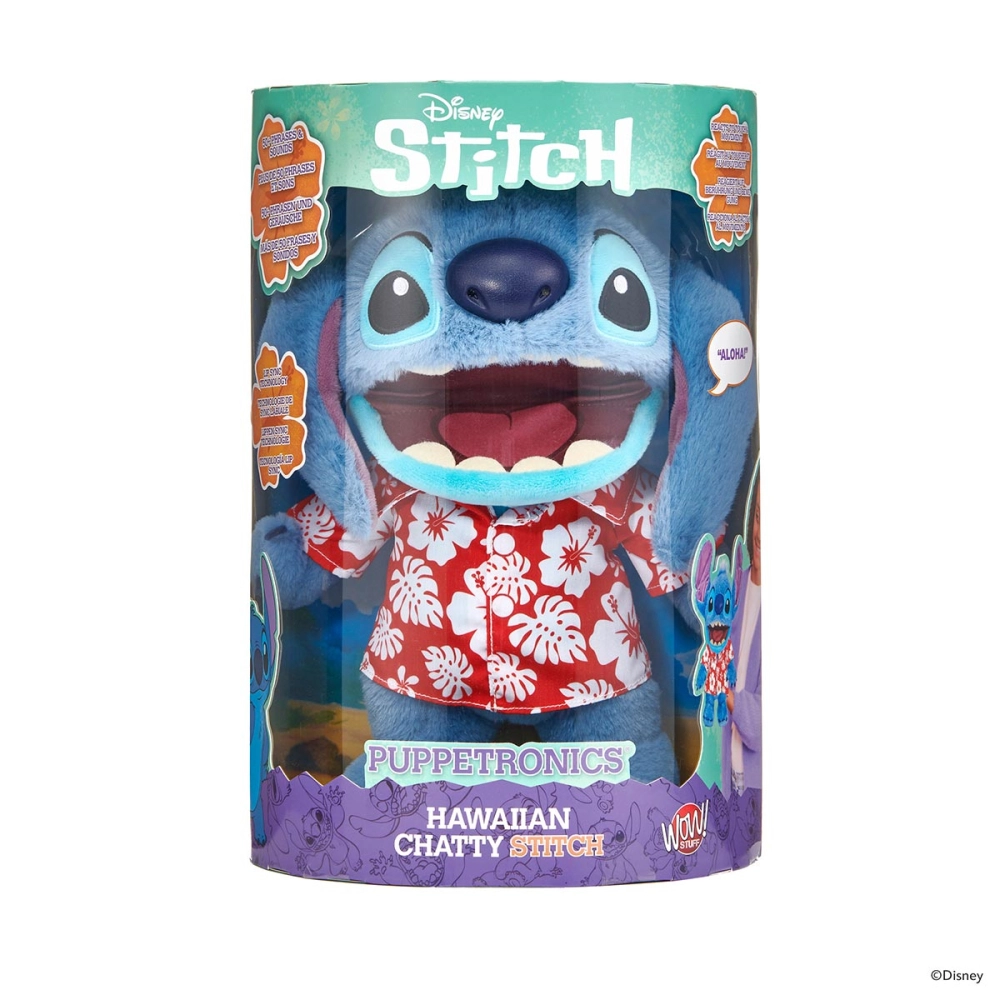 Stitch Wow - Pelucia 30cm Stitch Havaiano Animatronico