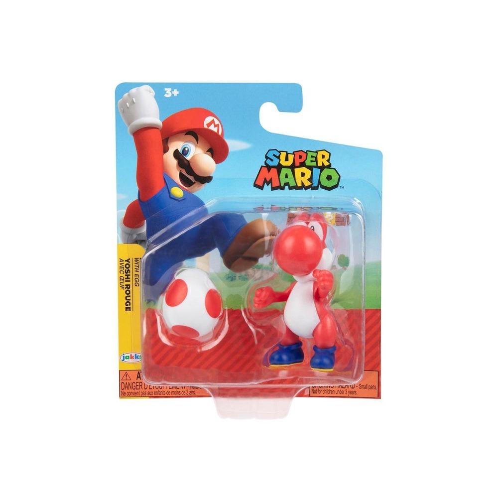Super Mario - Boneco Yoshi Vermelho 6Cm Com Ovo - Sunny